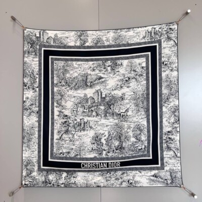 小物 DIOR Toile de Jouy Sauvage Scarf Toile de Jouy Sauvage Scarf Rose des Vents Cashmere and Wool