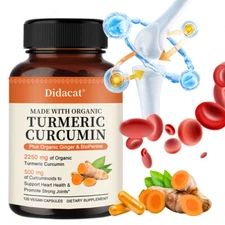 Turmeric Curcumin 2250mg Herbal Extract 95% Curcuminoids with Black Pepper