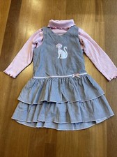 Good Lad Philadelphia Girls Corduroy Pink Gray 2 Piece Dress Tiara Kitten Cat 4
