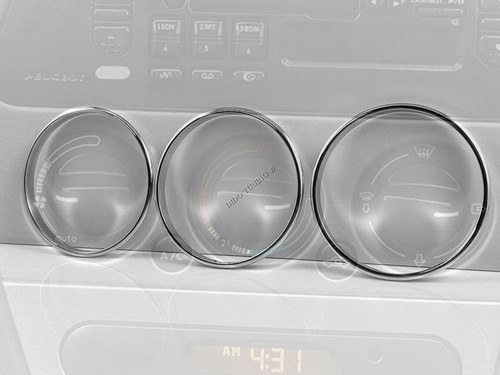 For Peugeot 306 1993-2002 Polished aluminum rings of the heating control panel - Picture 2 of 9