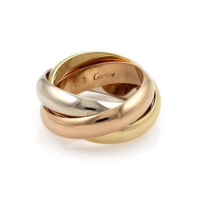 y*i様 Cartier Trinity Ring ゴールド Cartier Trinity 18k Tricolor Gold 4.5mm Rolling Band Ring Size EU