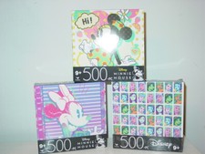 Cardinal Disney Minnie Mouse Lot 3 Jigsaw Puzzles 500 pc 11" x 14"-NEW