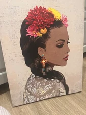 Painting of hispanic womanBonita de Flores” by Mark Chandon