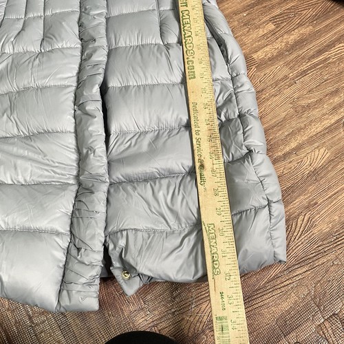 Tahari Knit Collar Hooded Long Down Puffer Coat Women’s Medium - Picture 6 of 7