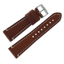 Brown Leather Watch Strap 22mm 24mm Hadley Roma MS855-Free Shipping