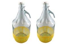 5L glass demjohns/carboys WITH PROTECTIVE BASE +Flip Top Caps for /winemaking