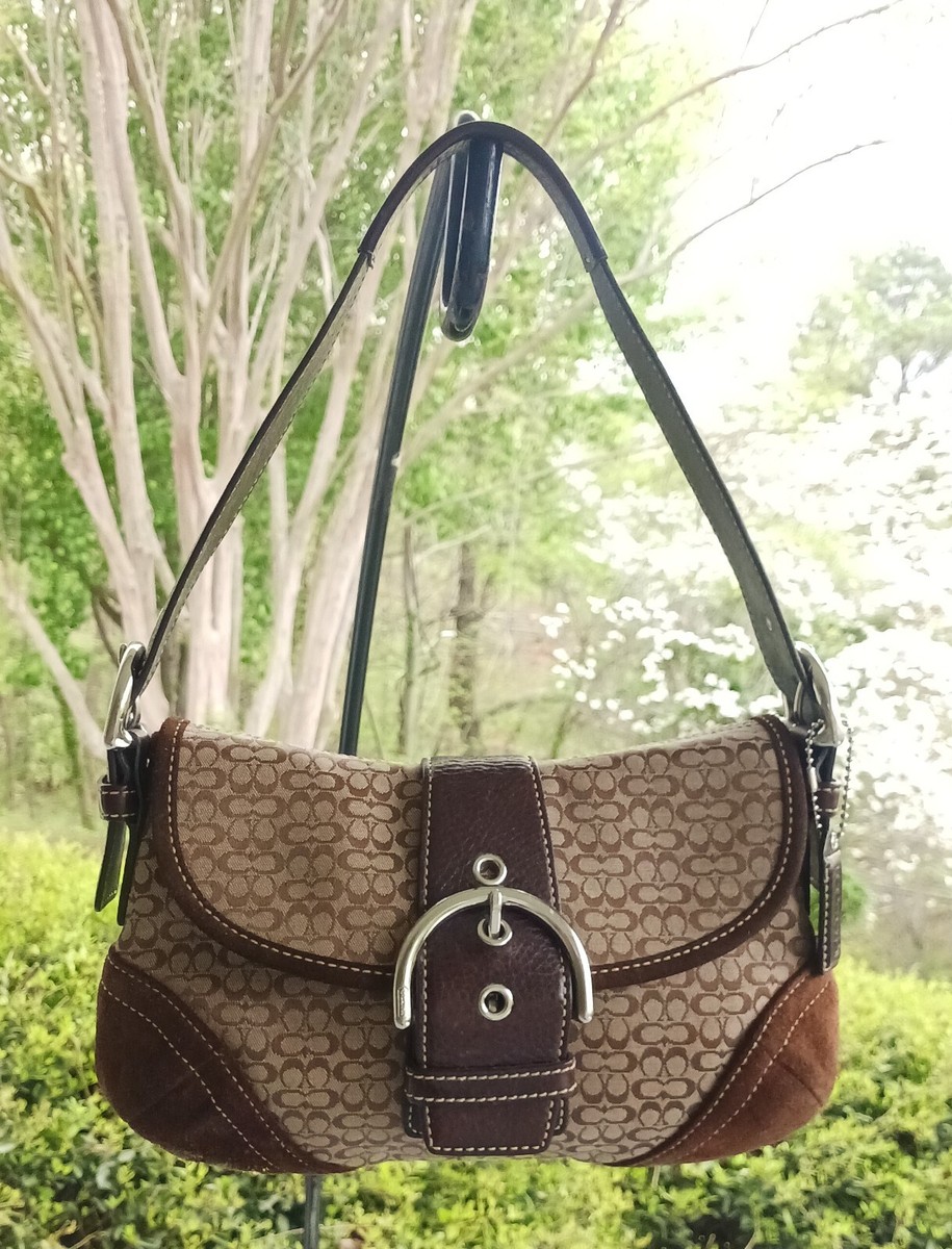 Coach 6818 SMALL Vintage Soho Y2K Brown Suede & Signature C Canvas