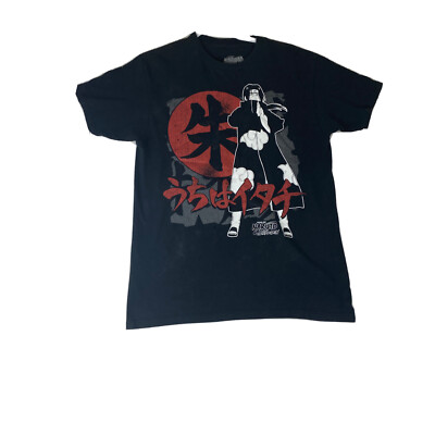 Naruto Shippenden Itachi Shohen Jump  T-Shirt, Black Size M EUC Fast Shipping