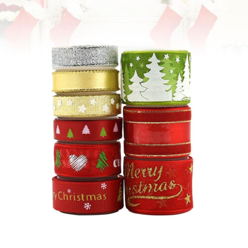  Christmas Printing Ribbon for Gift Wrapping Tree Ornaments Packing Wired - 第 1/12 張圖片