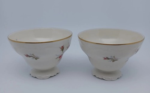Set of 2 Rosenthal Selb Germany Ivory Rose Porcelain Floral Pompadour Teacups - Picture 5 of 11