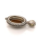 Estate Sterling Silver Tiger Eye Oval Pendant Large Statement Jewelry — photo 6