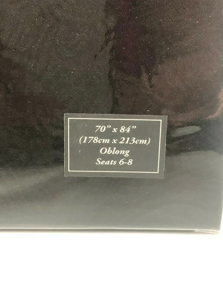 Mantel Waterford Chandler oblongo -70 pulgadas x 84 pulgadas negro 100 % algodón # 7 Foto 4 de 4