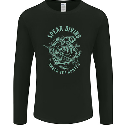 Spear Diving Under Sea Hunter Scuba Diver Mens Long Sleeve T-Shirt