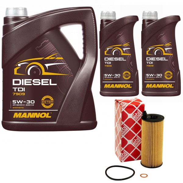 MotoröL Set Mannol TDI 5W-30 API SN/CH-4 7 Liter + ÖLfilter FüR BMW 5Er 7Er 730D-image