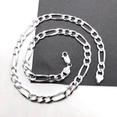 Sterling Silver 7mm Figaro 18'' Chain