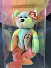 Ty Beanie Baby: Peace Bear 1996 - Multicolor RARE COLLECTABLE