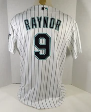 2011 Florida Marlins John Raynor #9 Game Used White Jersey AFL 48 DP14295
