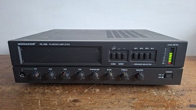Monacor PA-1200 120W 3 Zonen 100V Line PA Mixer Tuner Verstärker. NUR LEISTUNGSTEST