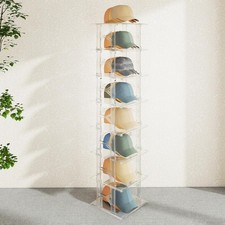 Hat Organize Box 8 Tier Up to 24 Hats Stackable Clear Hat Display Case Baseball