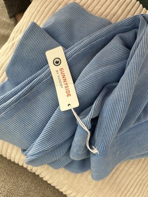Sunnyside by Sundry Cotton-Blend Waffle Lounge Top Size XL Stonewashed Blue NWT