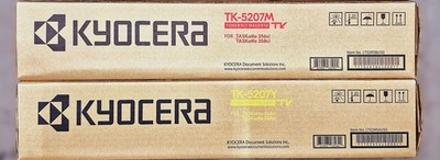 Genuine Lot of 2 Kyocera Mita TK5207M/Y Magenta and Yellow Toners TASKalfa