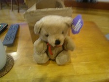 Dakin VINTAGE SEND AWAY TAN TEDDY BEAR W/RED BOW 6" Plush Stuffed Animal NOS