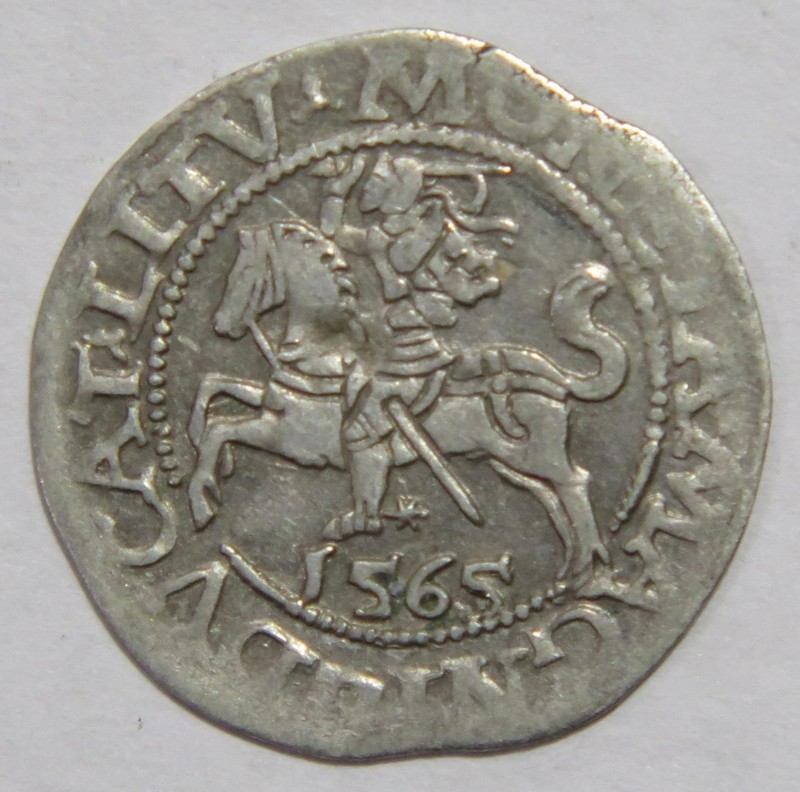 GRAND DUCHY LITHUANIA 1565 1/2 GROAT SIGISMUND II AUGUSTUS MEDIEVAL WORLD COIN