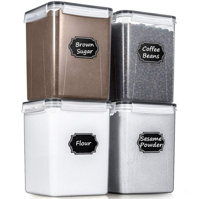 Large Food Storage Containers 5.2L /175oz, 4 Piece BPA Plastic Airtight Food ...