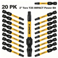 20 Pc T25 Torx Impact Torsion Driver Bits 2 Inch With 14 Inch Hex Shank