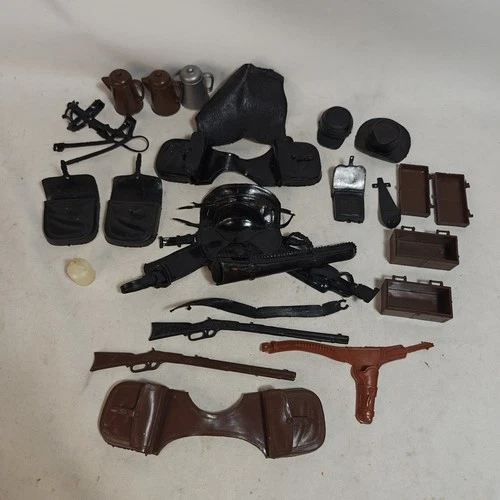 Vintage Marx Johnny West Cowboy Accessories Saddle Bridle Blanket Rifles Hats