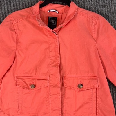 GAP Coral Utility Jacket Womens S Button Up Casual Coastal Chic Minimalist Style