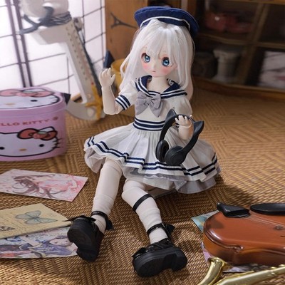 1/4 BJD Doll Lovely Cartoon Girl Exquisite Face Makeup Full Set Sailor Suit Gift