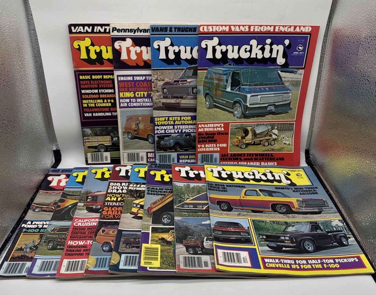 LOT OF 12 COMPLETE YEAR 1977 Vintage Truckin' Magazine Van Custom Bronco Trucks