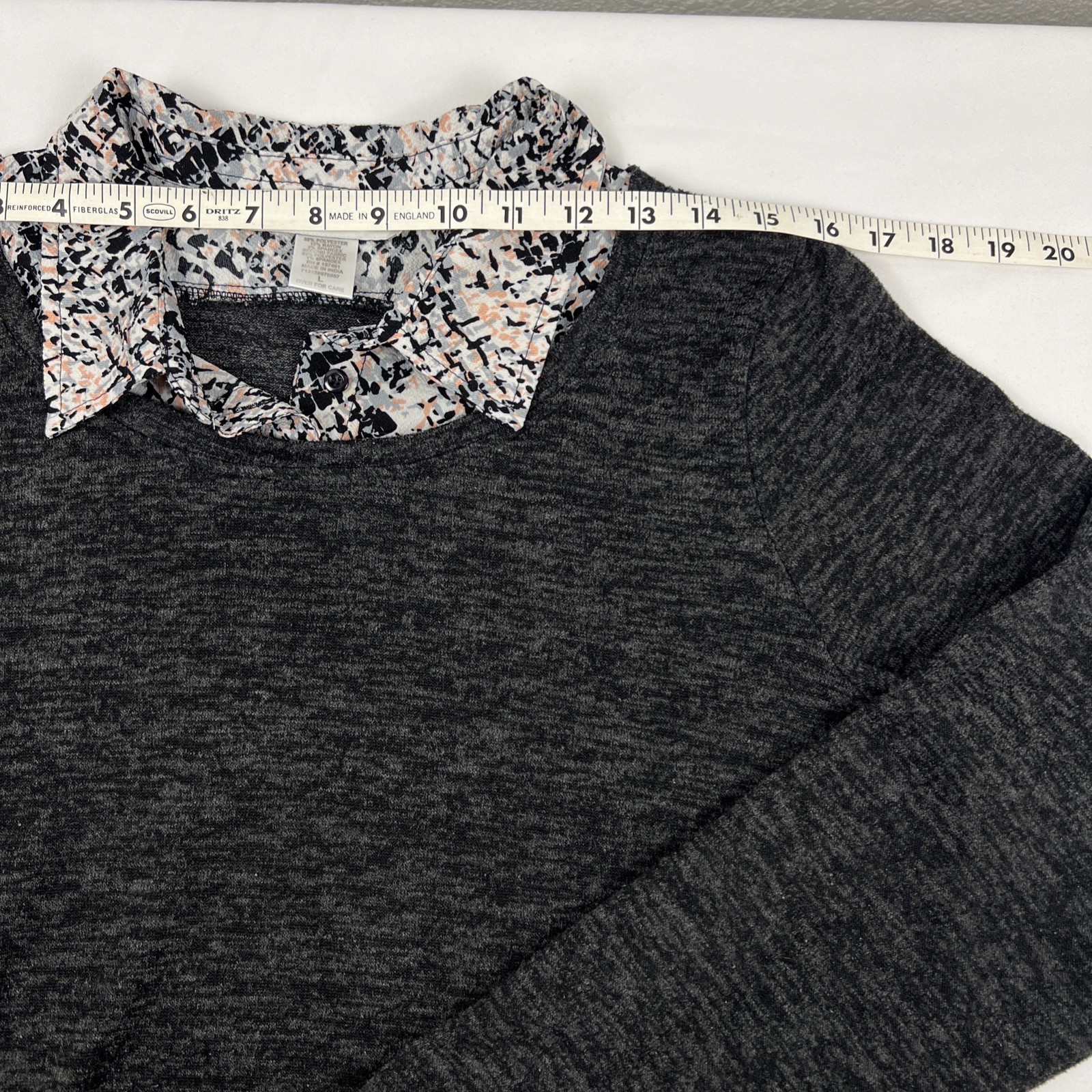 Rebecca Malone Sweater Womens Large Animal Print Layered Look Boho Casual