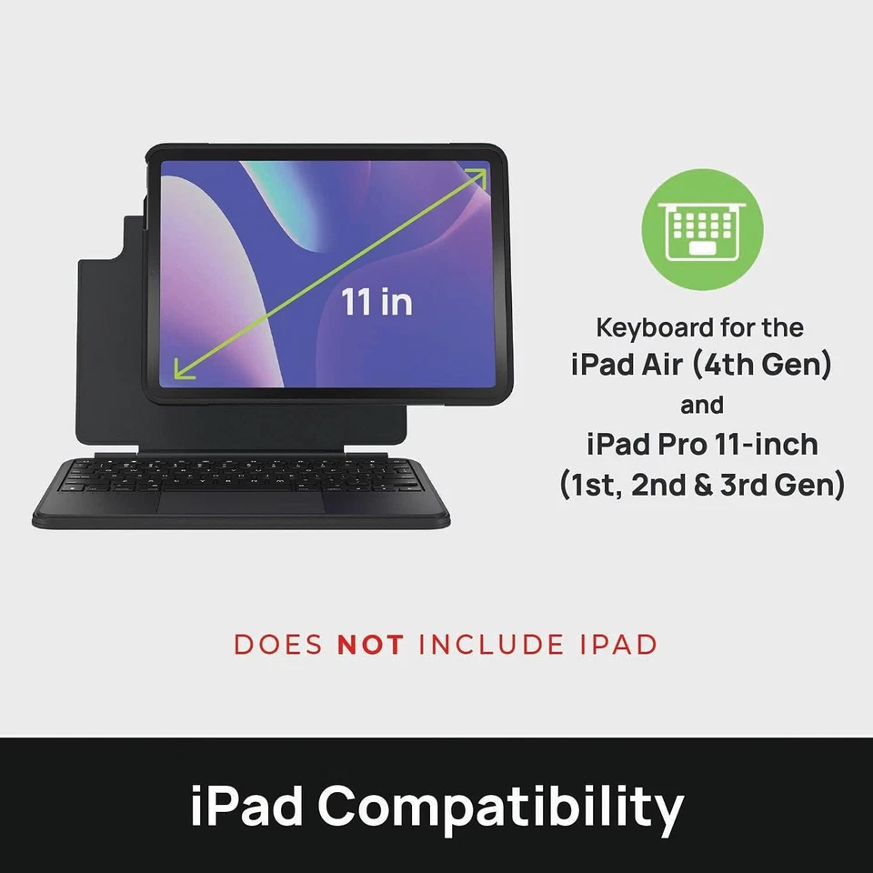 Funda con teclado inalámbrico Air MAX+ con trackpad multitáctil para iPad Air 11" y... Foto 3 de 4