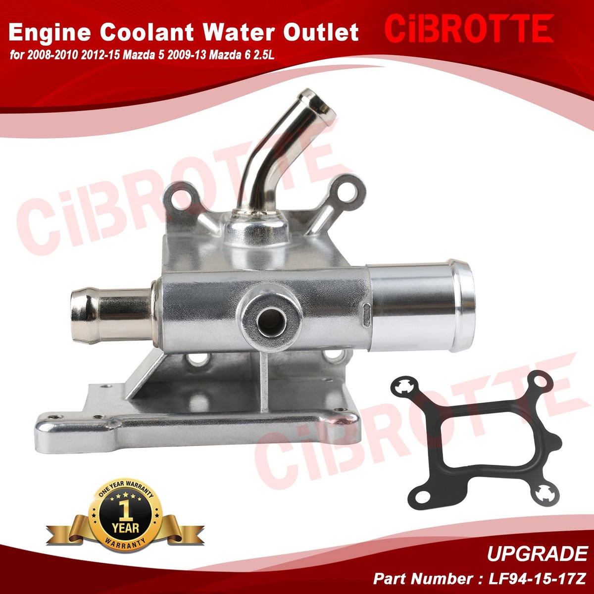 Aluminum Coolant Water Outlet for 2008-2010 2012-15 Mazda 5 2009