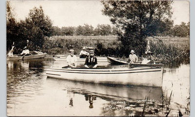 #ad SHANNON#x27;S FOX RIVER RESORT cary il. postcard illinois real photo rppc mchenry $30.00