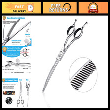 6.5" Downward Curved Dog Grooming Scissors - Pet Thinning Shears, Blunt Tip, Sta