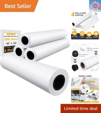 4 Rolls of 20lb Wide Format Plotter Paper – 36" x 150ft Ideal for CAD Projects