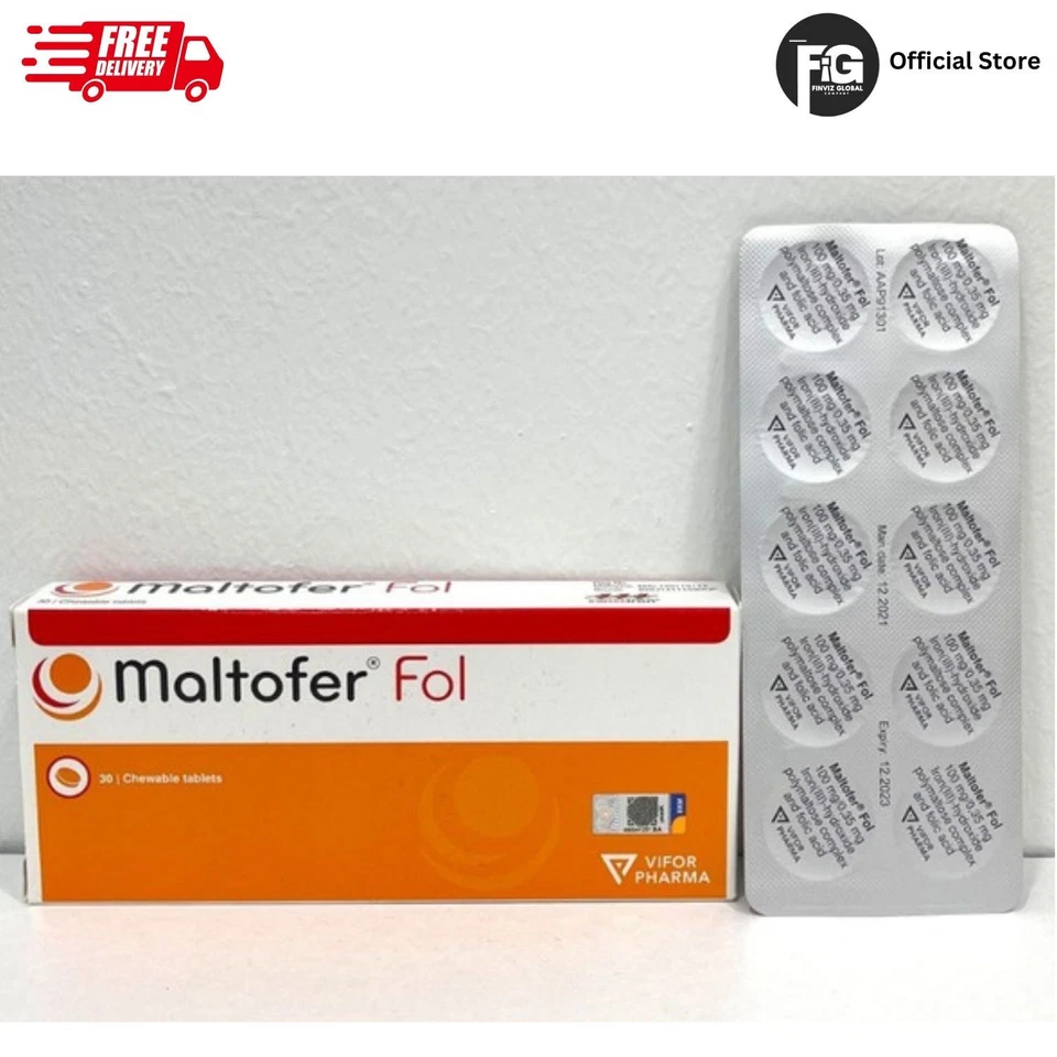 2 comprimidos masticables MALTOFER FOL 100mg años 90 para ácido fólico/hierro ENVÍO GRATUITO Foto 2 de 3