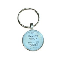 Sister Keychain   Always My Sister Forever My Friend   Silver Tone   NWT