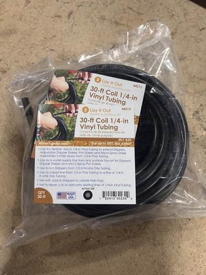Mister Landscaper 30ft 1/4in Vinyl Irrigation Tubing Black 44215 - NEW
