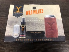Yellowstone Wild Willies The Wrangler Beard Kit Beard oil Brush Coozie  Opener