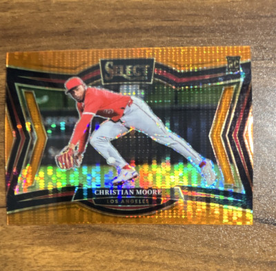Panini Select 2025 Orange Pulsar Prizm /49 Rookie Christian Moore Angels #287