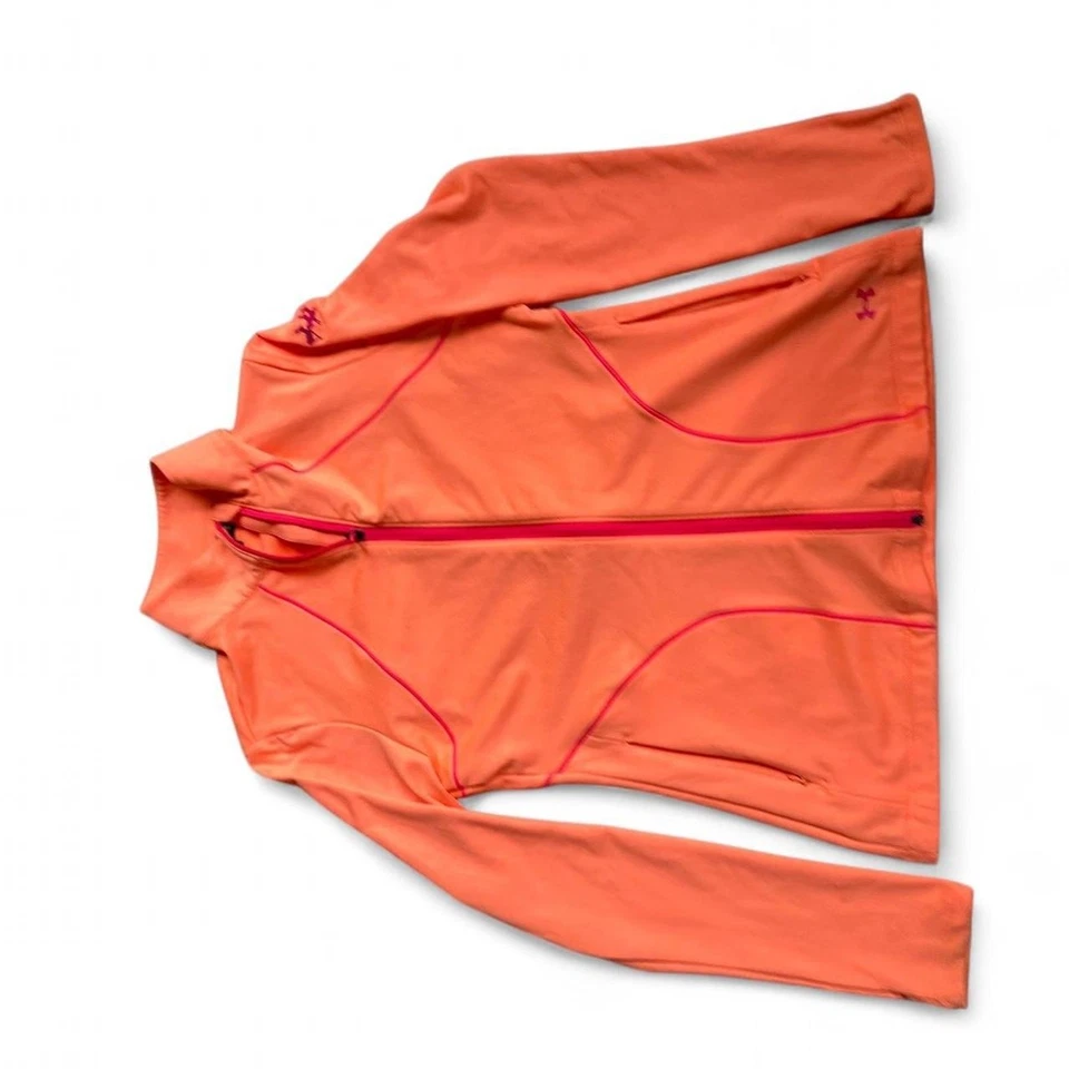 Under Armour Orange Lightweight Full Zip-Up Jacket, Medium - Image 3 of 4