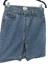 Y2K Calvin Klein CK denim zip front mini jean skirt 2000s VTG 90s Vintage grunge