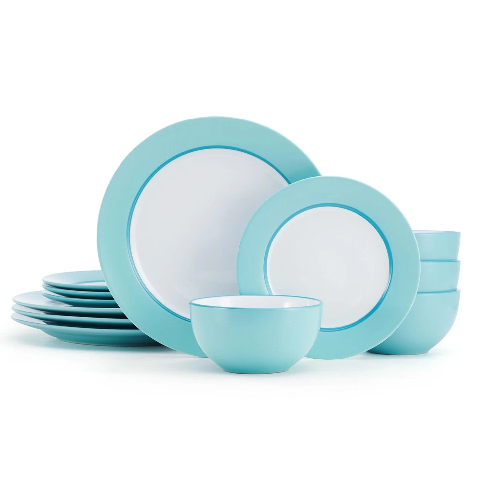 Grayson Teal 12 Piece Dinnerware Set, Service for 4 - Image 2 of 4