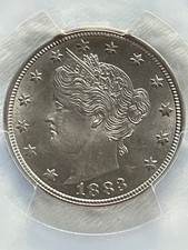 1883 senza centesimi 5 ¢ V nichel MS64 PCGS