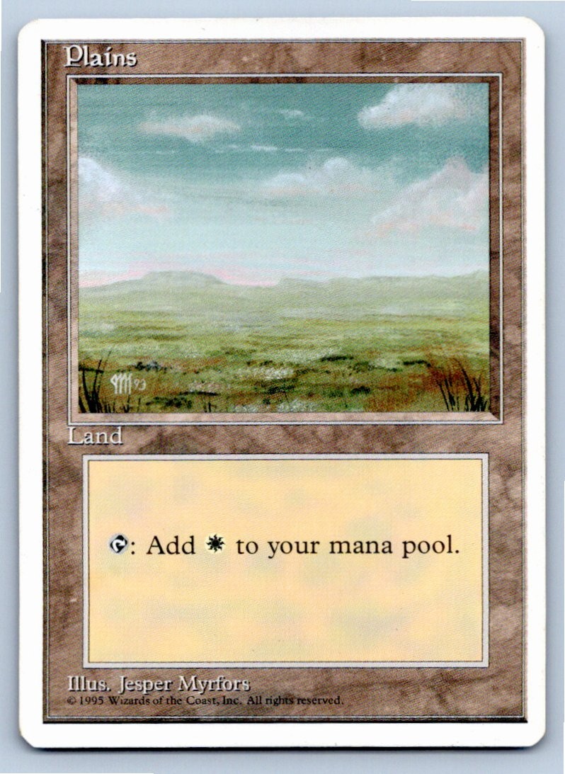 Plains (C) 186 - Land Fourth Edition Magic: The Gathering LP