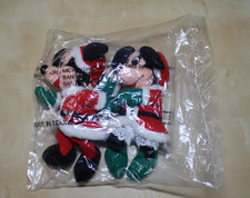 Disney Store - Mickey and Minnie - Bean Bag Plush Set of 2 - Christmas Santa